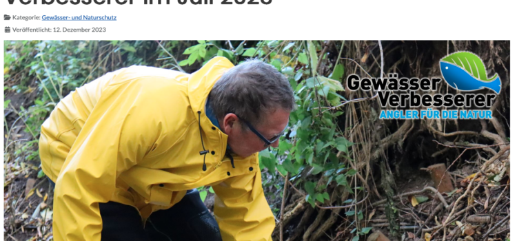 Anglerverein Jena-Süd e.V. = DAFV “Gewässer-Verbesserer des Juli 2023”